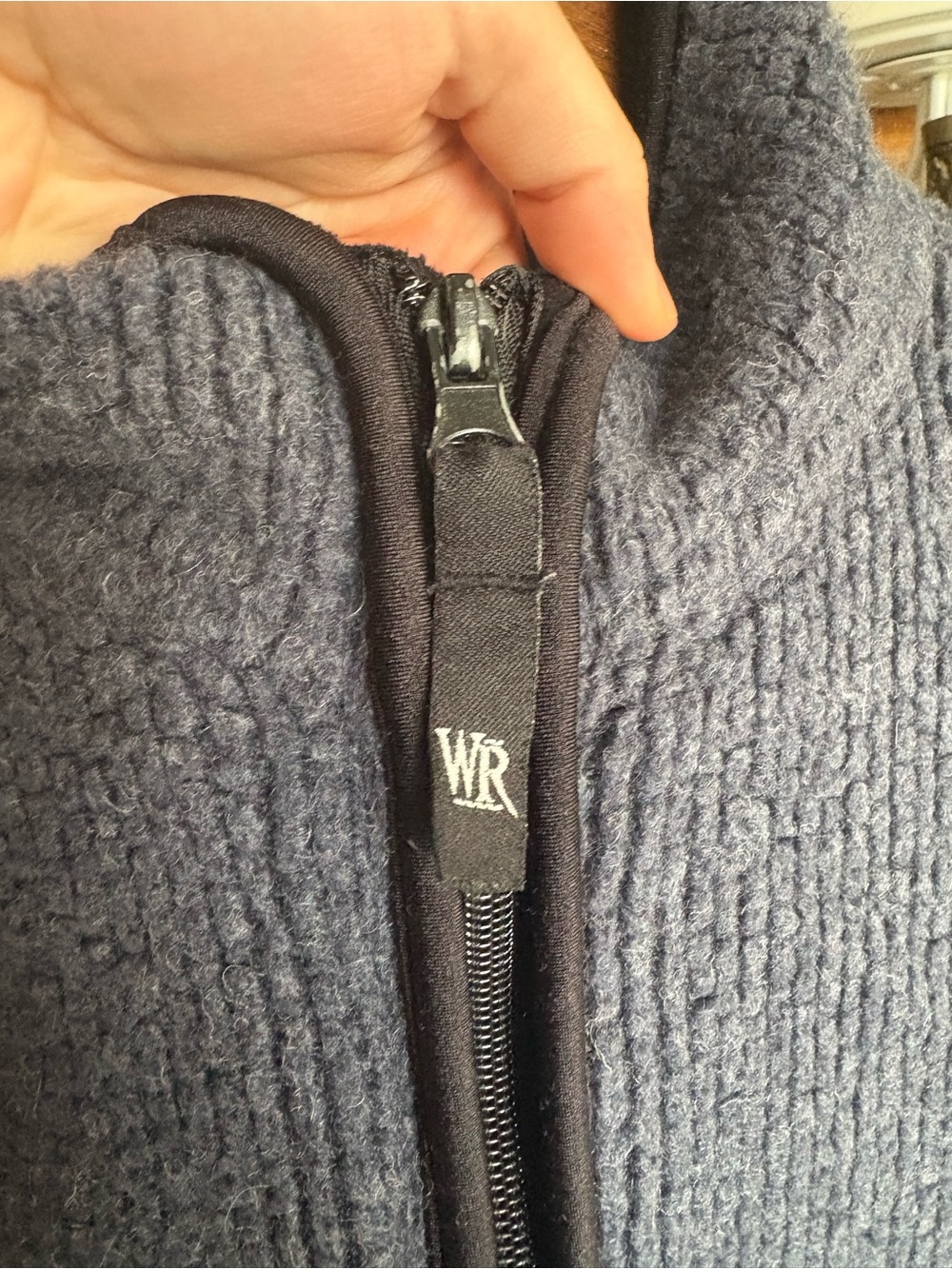 Windriver 40% Wool Quarter Zip Pullover Sweater Small Navy Blue - Picture 4 of 6